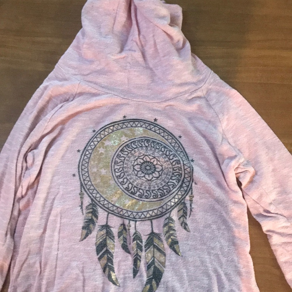 Pink decorative long sleeve turtle neck